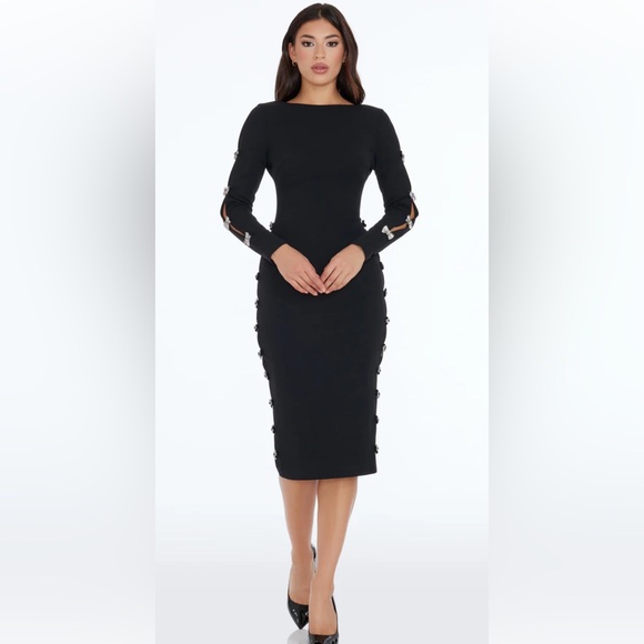 New Dress the Population Emery Bow Dress - Picture 3 of 7